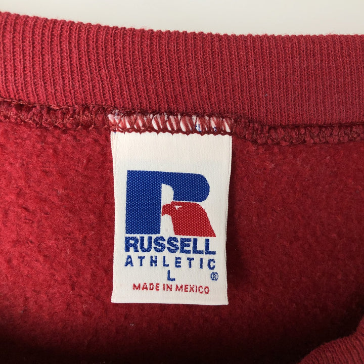 90'S Russell College Sweatshirt, Men's Size L, Vintage cotton red type reddish brown Vintage Second Hand