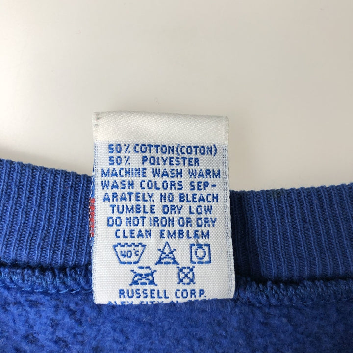90'S Russell College Sweatshirt, Made in USA, Men's L, Vintage cotton blue type Vintage Second Hand
