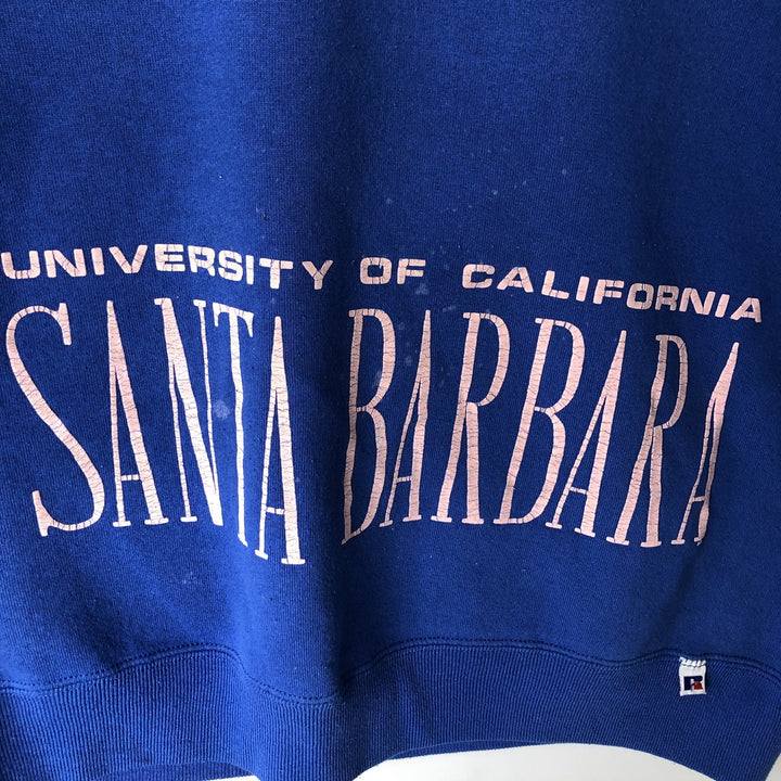 90'S Russell College Sweatshirt, Made in USA, Men's L, Vintage cotton blue type Vintage Second Hand