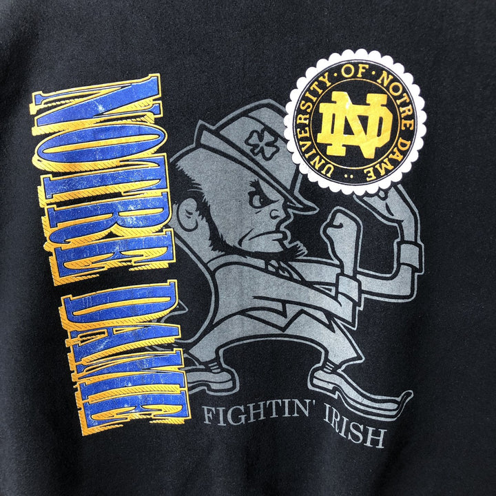 90'S SAVVY NOTRE DAME College Sweatshirt, Made in USA, Men's XL equivalent, Vintage polyester black type Vintage Second Hand