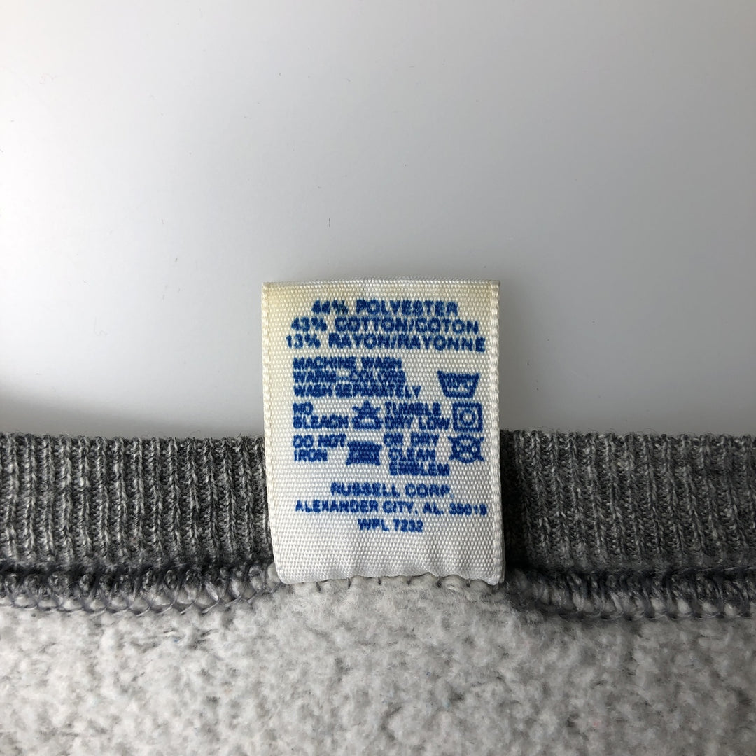 80s-90'S Russell Athletic College Sweatshirt, Made in USA, Men's XXL equivalent, Vintage polyester gray type Vintage Second Hand
