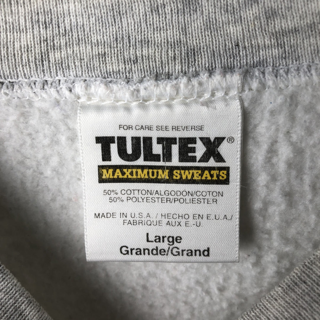 90'S TULTEX Triple Print College Sweatshirt, Made in USA, Men's Size L (Equivalent), Vintage cotton gray type Vintage Second Hand
