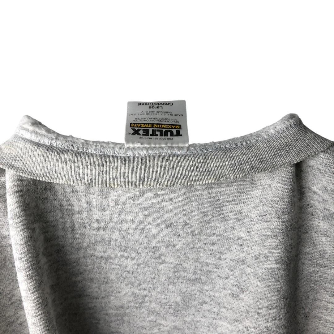 90'S TULTEX Triple Print College Sweatshirt, Made in USA, Men's Size L (Equivalent), Vintage cotton gray type Vintage Second Hand