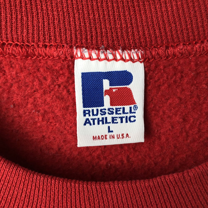 Vintage 90'S Russell ATHLETIC college sweatshirt, made in the USA, size L, men's cotton red type Vintage Second Hand