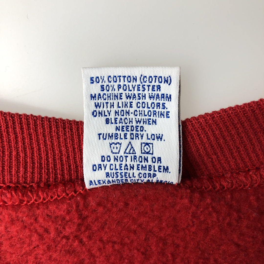 Vintage 90'S Russell ATHLETIC college sweatshirt, made in the USA, size L, men's cotton red type Vintage Second Hand