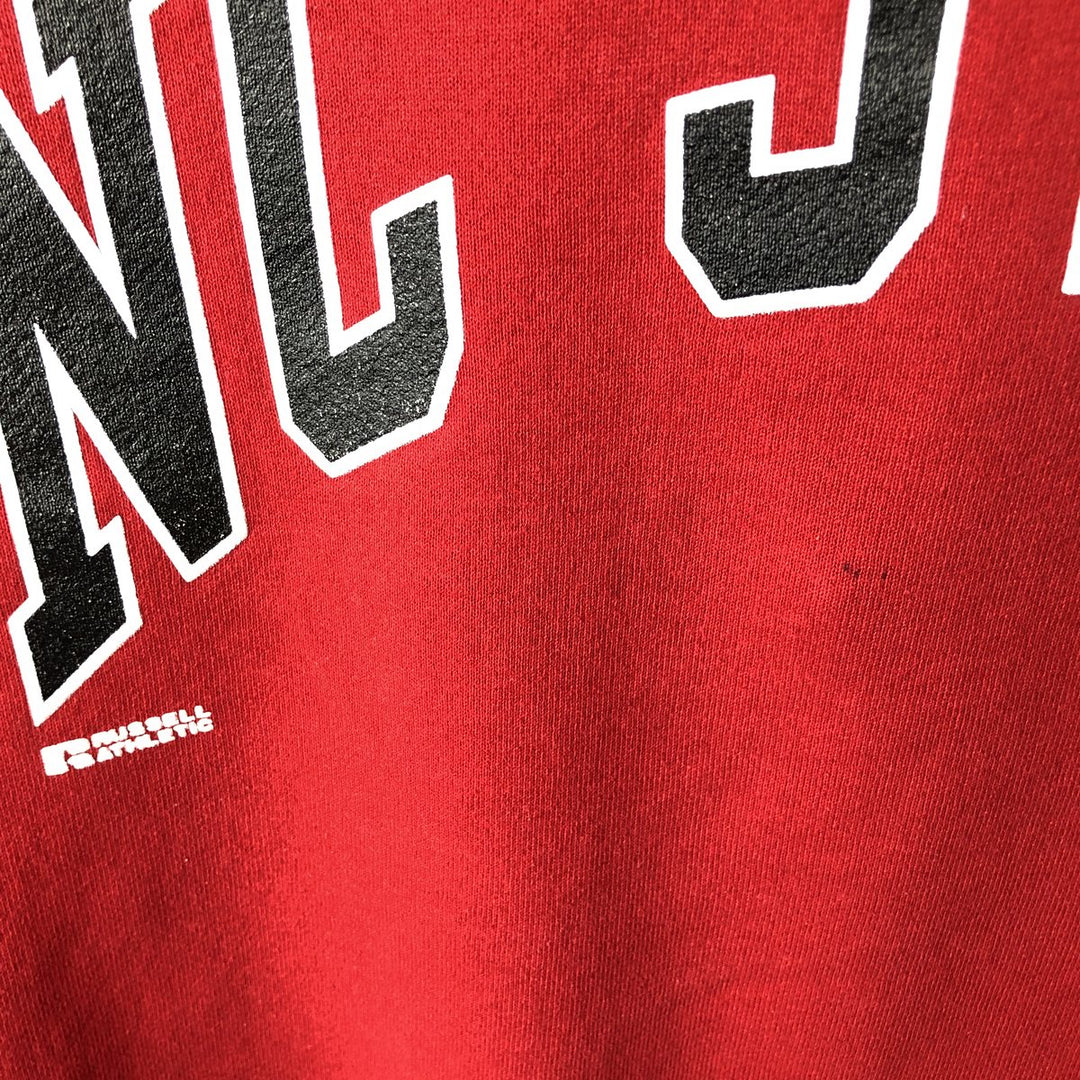 Vintage 90'S Russell ATHLETIC college sweatshirt, made in the USA, size L, men's cotton red type Vintage Second Hand