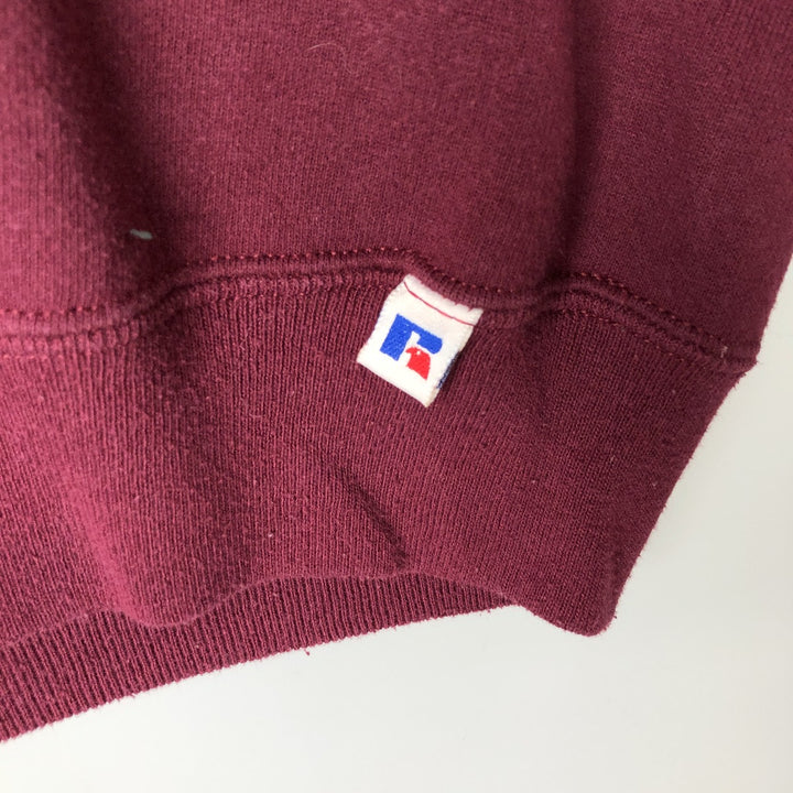 90'S Russell College Sweatshirt, Made in USA, Men's L, Vintage cotton burgundy type Vintage Second Hand