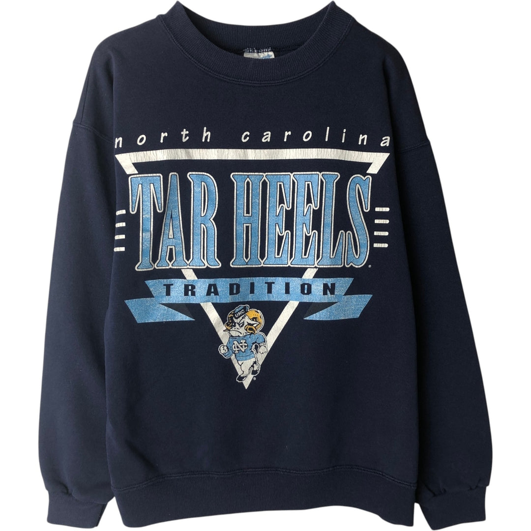 90'S Hanes University of North Carolina College Sweatshirt, Made in USA, Men's Size L (approx.), Vintage cotton navy blue type Vintage Second Hand