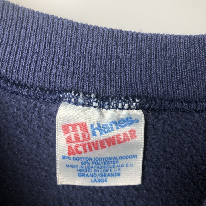 90'S Hanes University of North Carolina College Sweatshirt, Made in USA, Men's Size L (approx.), Vintage cotton navy blue type Vintage Second Hand