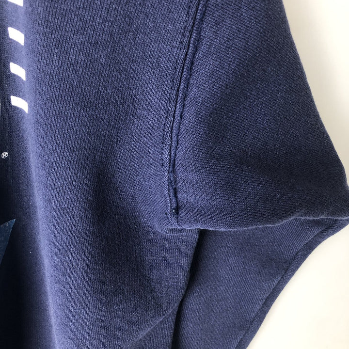 90'S Hanes University of North Carolina College Sweatshirt, Made in USA, Men's Size L (approx.), Vintage cotton navy blue type Vintage Second Hand