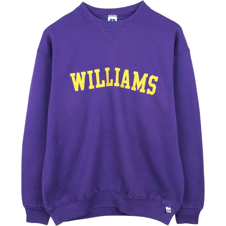 90'S Russell College Sweatshirt, Made in USA, Men's XL, Vintage polyester purple type Vintage Second Hand
