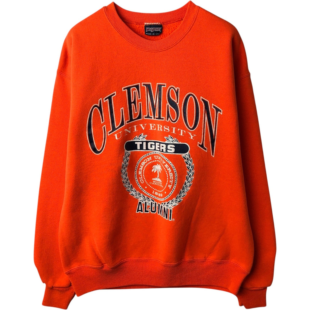 90'S Jansport College Sweatshirt, Made in USA, Men's M, Vintage cotton orange type Vintage Second Hand