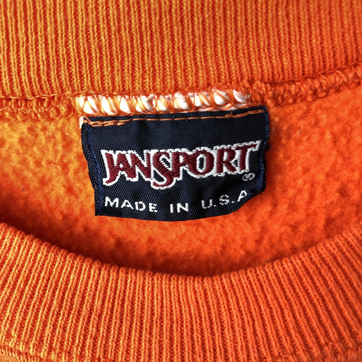 90'S Jansport College Sweatshirt, Made in USA, Men's M, Vintage cotton orange type Vintage Second Hand