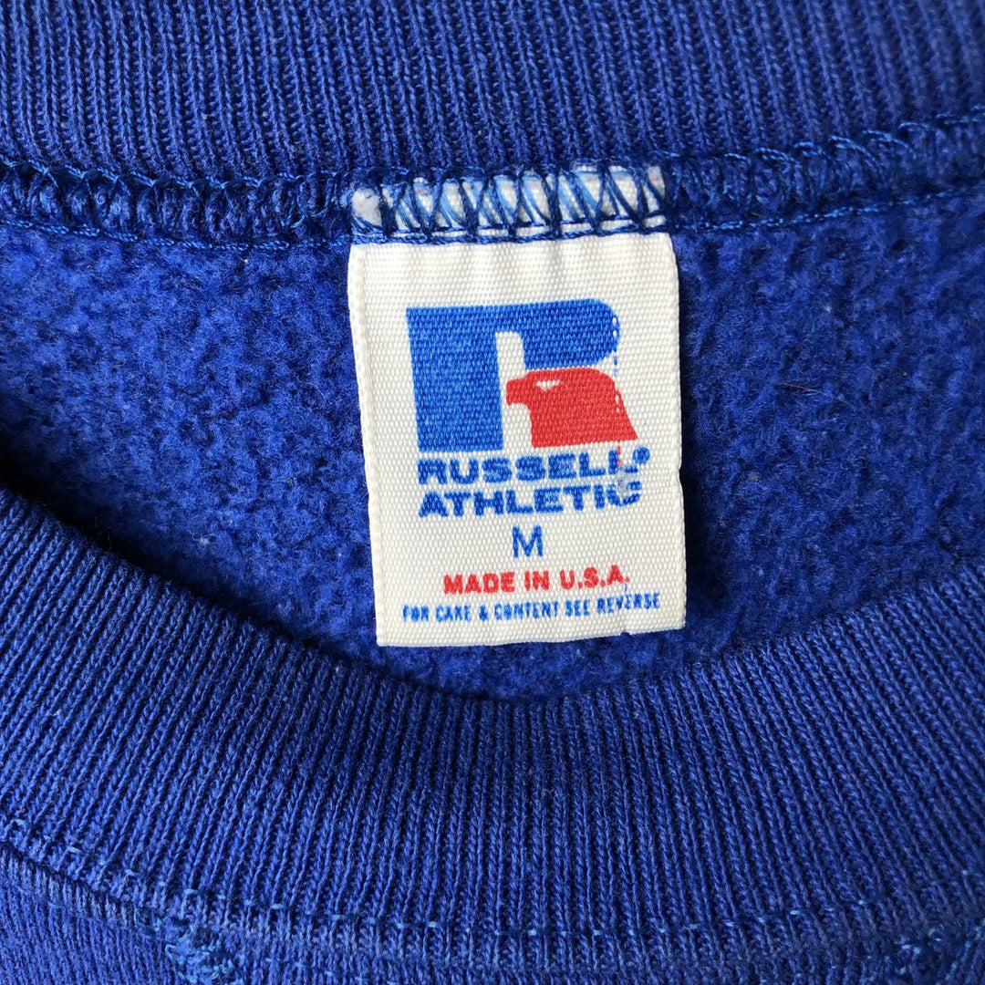 90'S Russell College Sweatshirt, Made in USA, Men's M, Vintage polyester blue type Vintage Second Hand