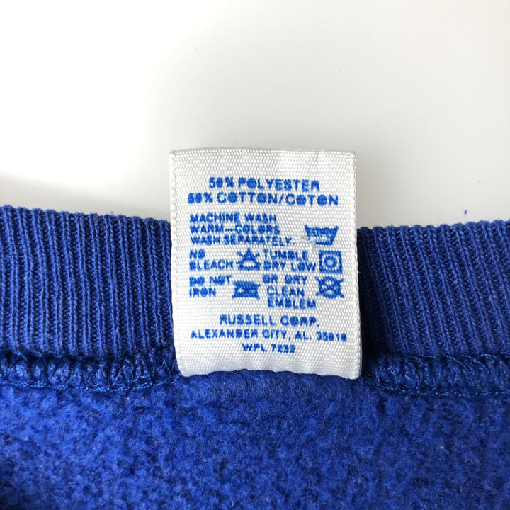 90'S Russell College Sweatshirt, Made in USA, Men's M, Vintage polyester blue type Vintage Second Hand