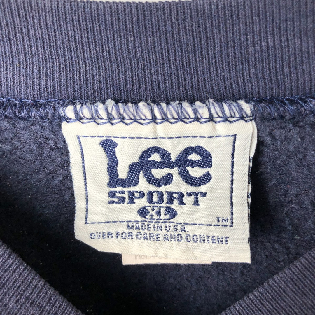 90'S Lee SPORT MICHIGAN University of Michigan College Sweatshirt, Made in USA, Men's XL equivalent, Vintage cotton navy blue type Vintage Second Hand