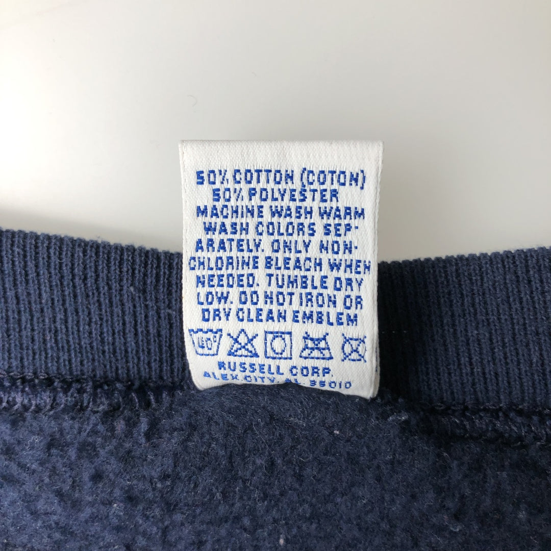 90'S Russell College Sweatshirt, Made in USA, Men's Size XXXL (approx.), Vintage cotton navy blue type Vintage Second Hand