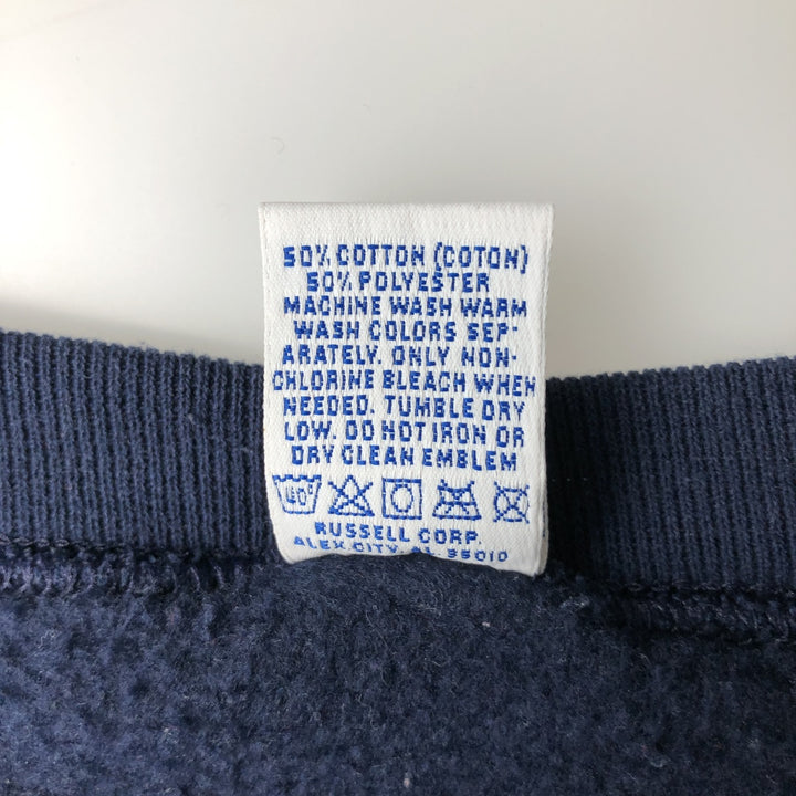 90'S Russell College Sweatshirt, Made in USA, Men's Size XXXL (approx.), Vintage cotton navy blue type Vintage Second Hand