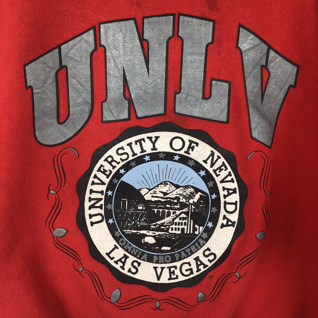 90'S Russell High Cotton College Character Sweatshirt, Made in USA, Men's Size L (approx.), Vintage cotton red type Vintage Second Hand
