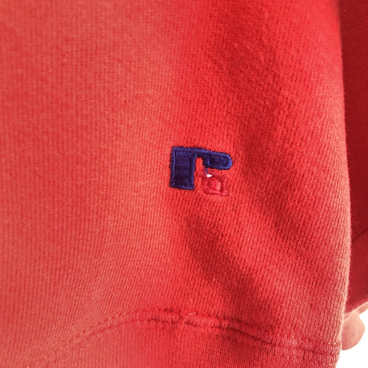 90'S Russell High Cotton College Character Sweatshirt, Made in USA, Men's Size L (approx.), Vintage cotton red type Vintage Second Hand