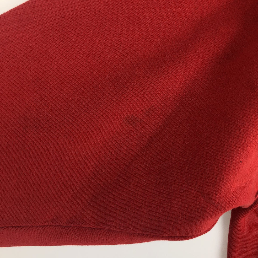 90'S Russell High Cotton College Character Sweatshirt, Made in USA, Men's Size L (approx.), Vintage cotton red type Vintage Second Hand