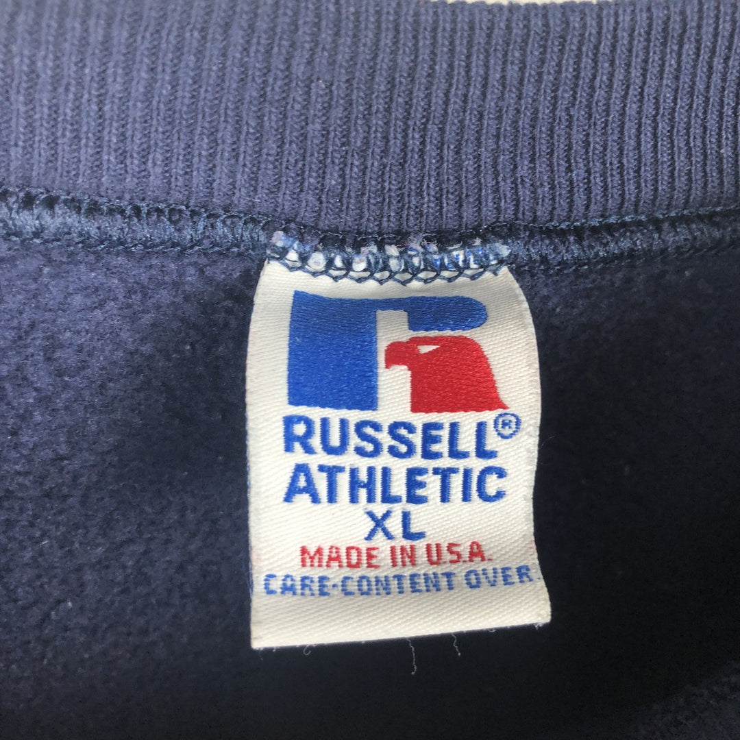 90'S Russell College Sweatshirt, Made in USA, Men's XL, Vintage cotton navy blue type Vintage Second Hand