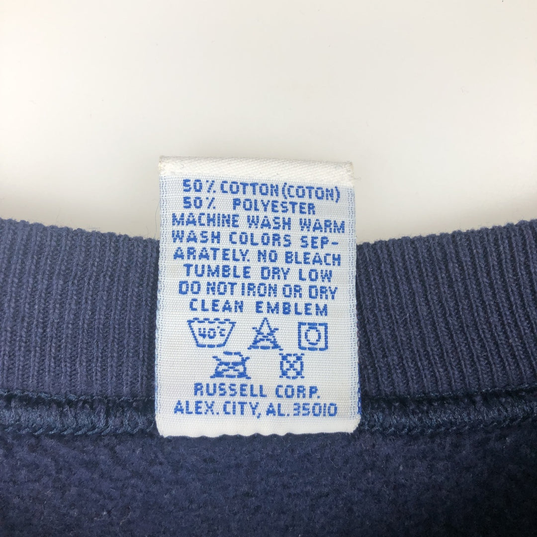90'S Russell College Sweatshirt, Made in USA, Men's XL, Vintage cotton navy blue type Vintage Second Hand