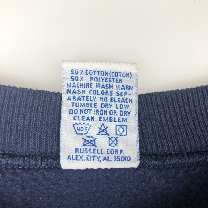 90'S Russell College Sweatshirt, Made in USA, Men's XL, Vintage cotton navy blue type Vintage Second Hand