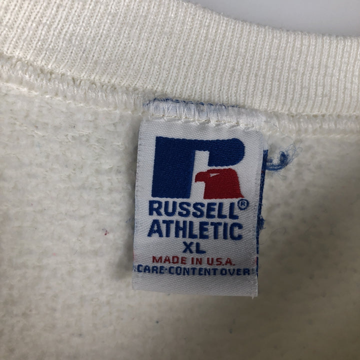 90'S Russell College Sweatshirt, Made in USA, Men's XL, Vintage cotton unbleached Vintage Second Hand