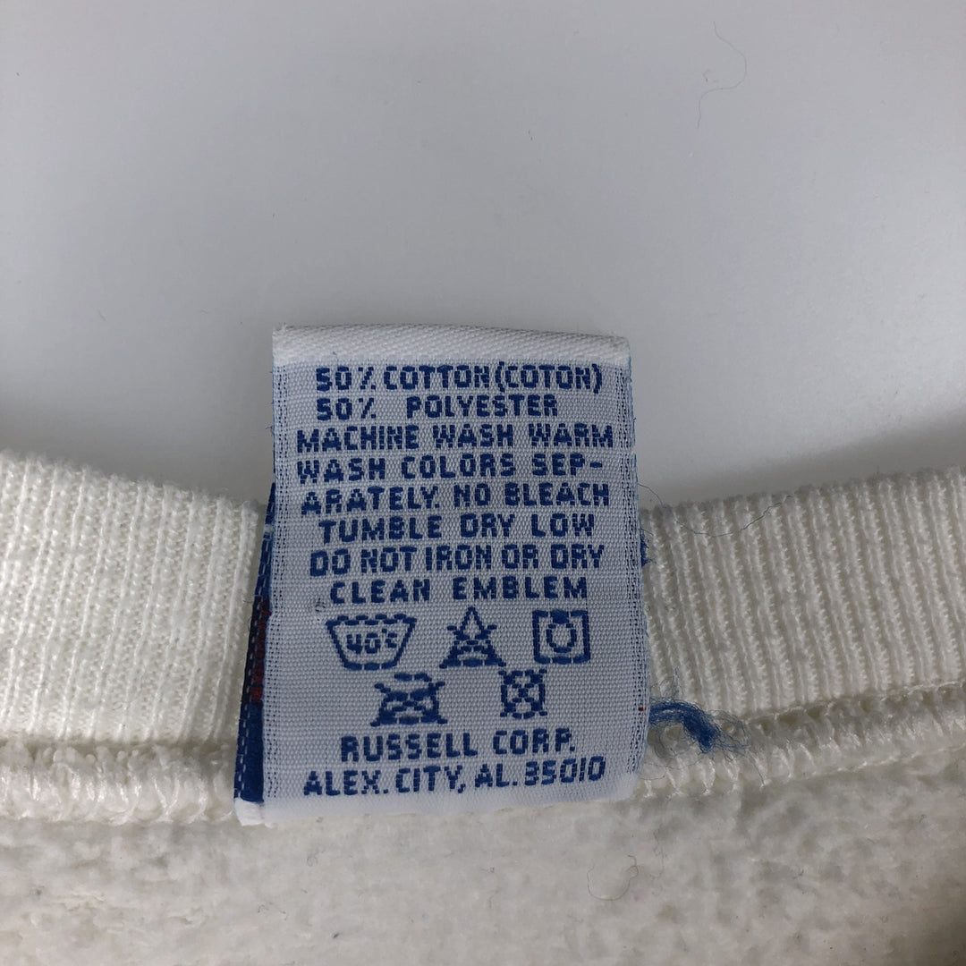 90'S Russell College Sweatshirt, Made in USA, Men's XL, Vintage cotton unbleached Vintage Second Hand