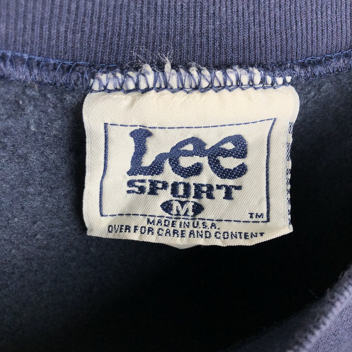 90s-00'S Lee SPORT College Sweatshirt, Made in USA, Men's Size M (approx.) cotton navy blue type Vintage Second Hand