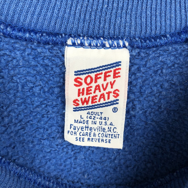 Vintage 80s-90'S SOFFE college sweatshirt, made in the USA, size L, men's cotton blue type Vintage Second Hand