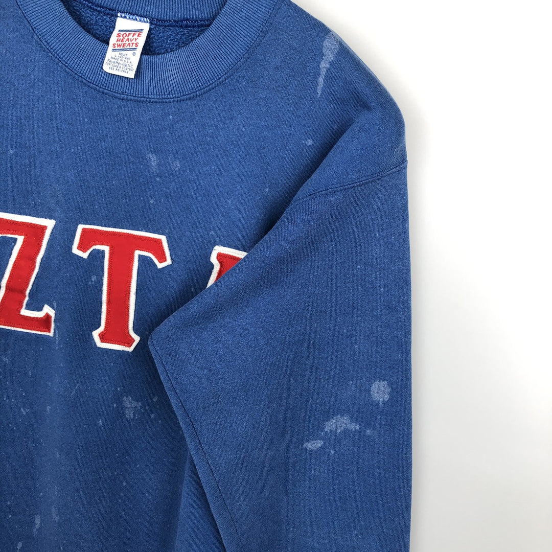 Vintage 80s-90'S SOFFE college sweatshirt, made in the USA, size L, men's cotton blue type Vintage Second Hand