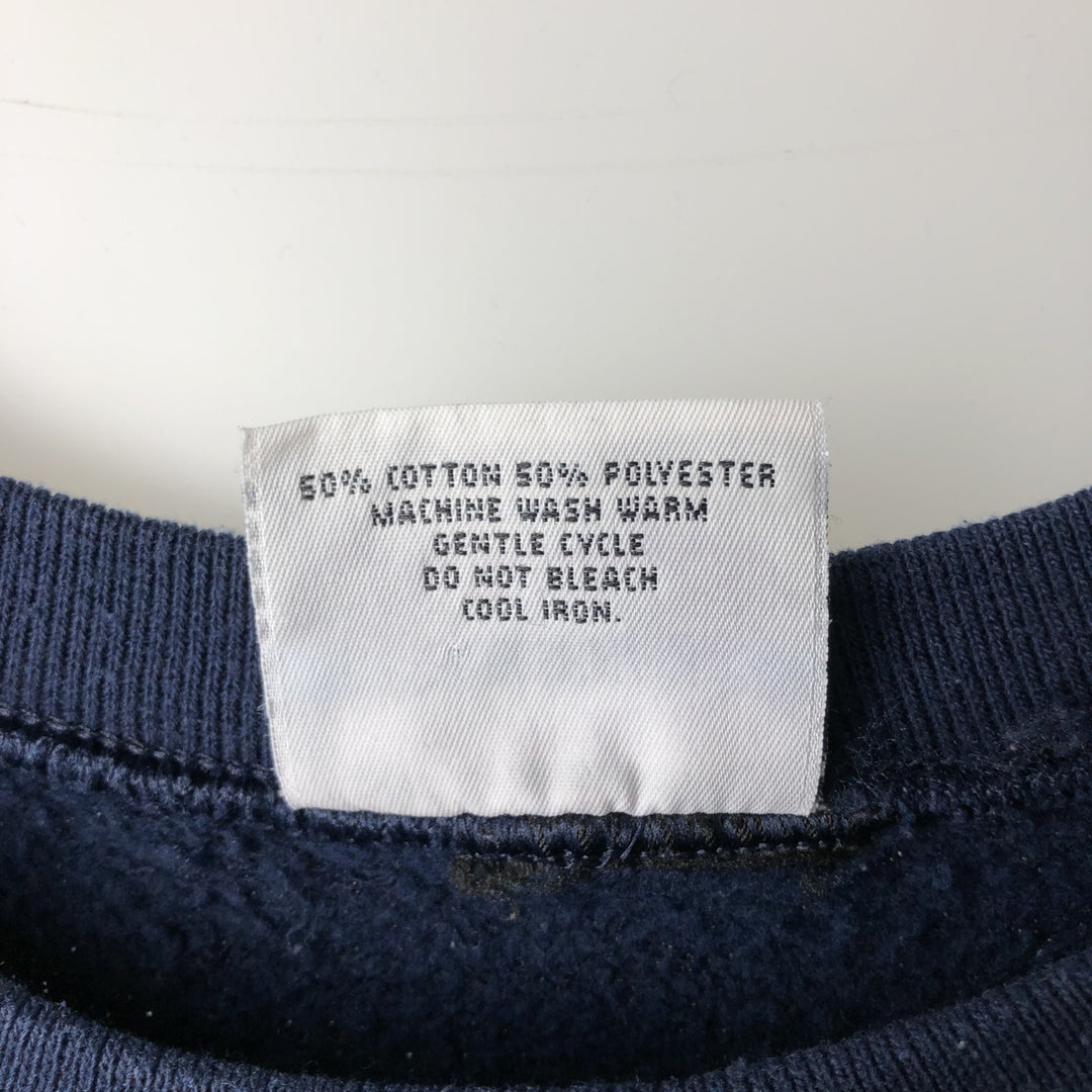90'S DECOTEX DESIGNWEAR University of Michigan College Sweatshirt, Made in USA, Men's Size L (approx.), Vintage MICHIGAN cotton navy blue type Vintage Second Hand