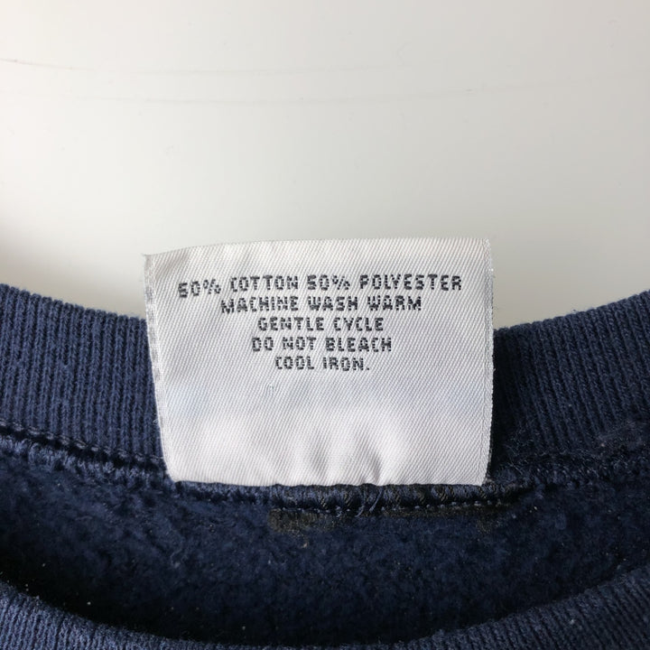 90'S DECOTEX DESIGNWEAR University of Michigan College Sweatshirt, Made in USA, Men's Size L (approx.), Vintage MICHIGAN cotton navy blue type Vintage Second Hand