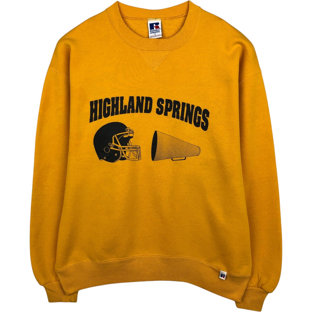 Vintage 80s-90'S Russell college sweatshirt, made in the USA, size L, men's cotton yellow type Vintage Second Hand