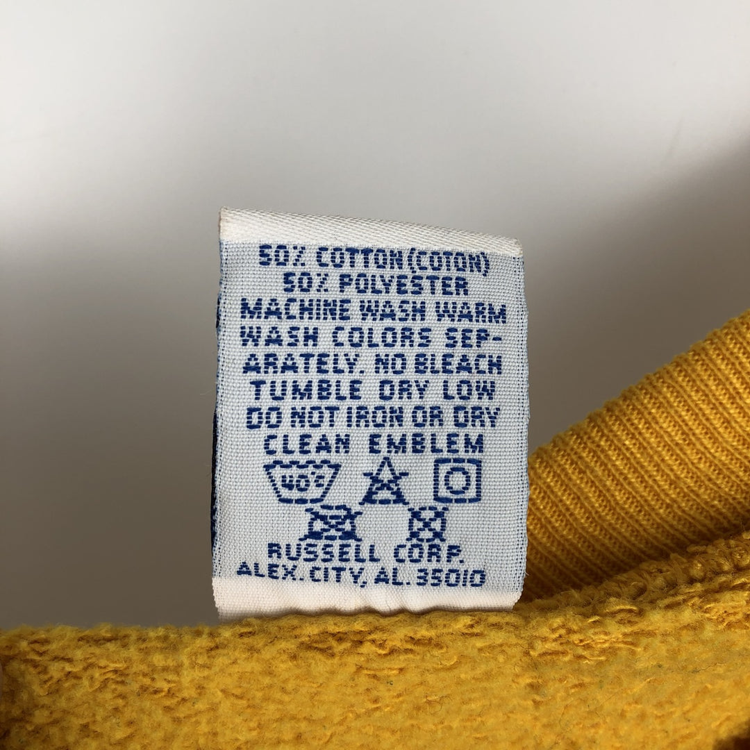 Vintage 80s-90'S Russell college sweatshirt, made in the USA, size L, men's cotton yellow type Vintage Second Hand