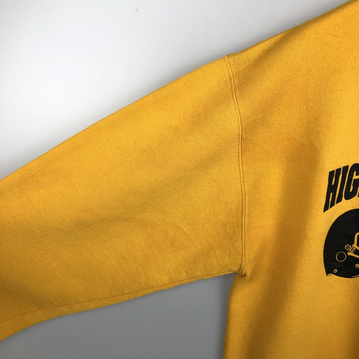 Vintage 80s-90'S Russell college sweatshirt, made in the USA, size L, men's cotton yellow type Vintage Second Hand