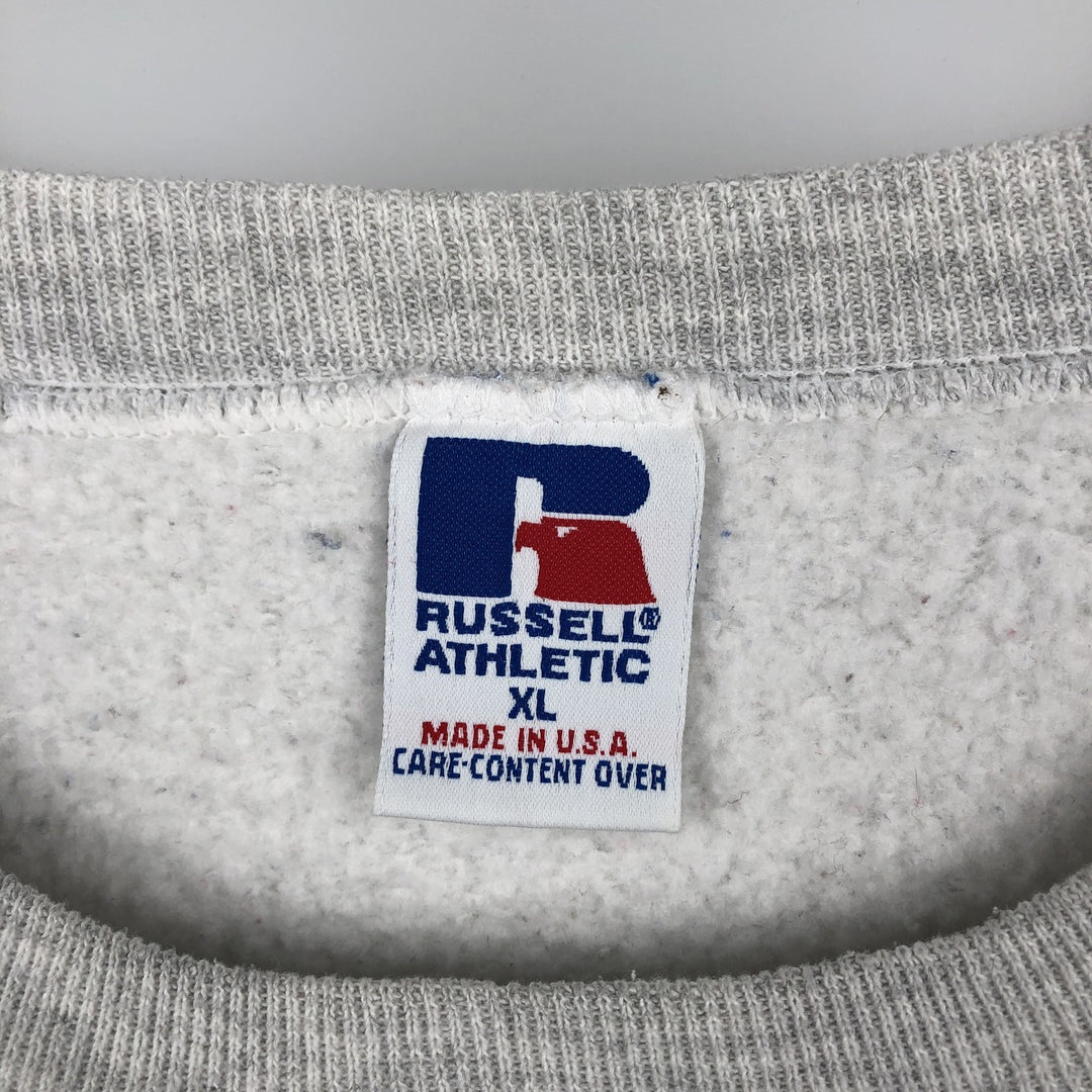 80s-90'S Russell Triple Print College Sweatshirt, Made in USA, Men's XL (approx.) Vintage cotton gray type Vintage Second Hand