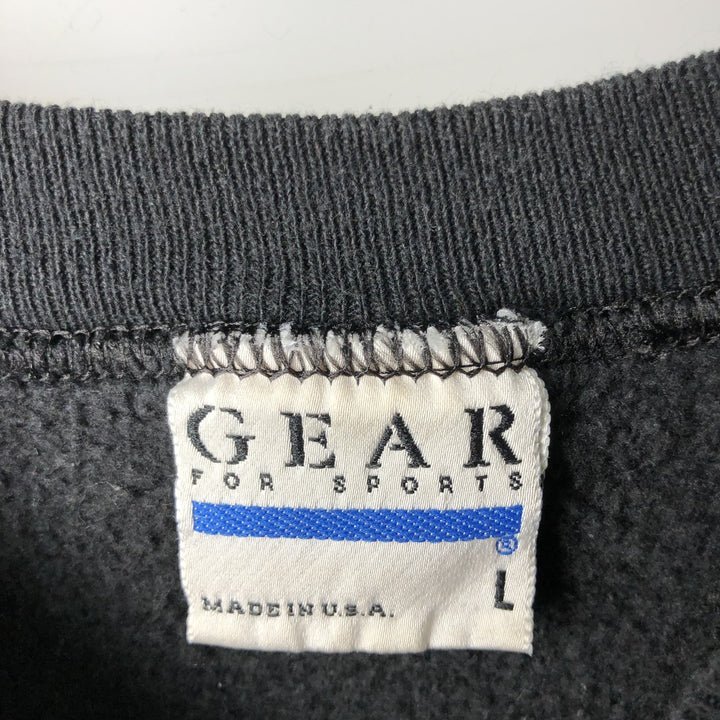GEAR FOR SPORTS Triple Print College Sweatshirt, Made in USA, Men's Size L (Equivalent), Vintage polyester black type Vintage Second Hand