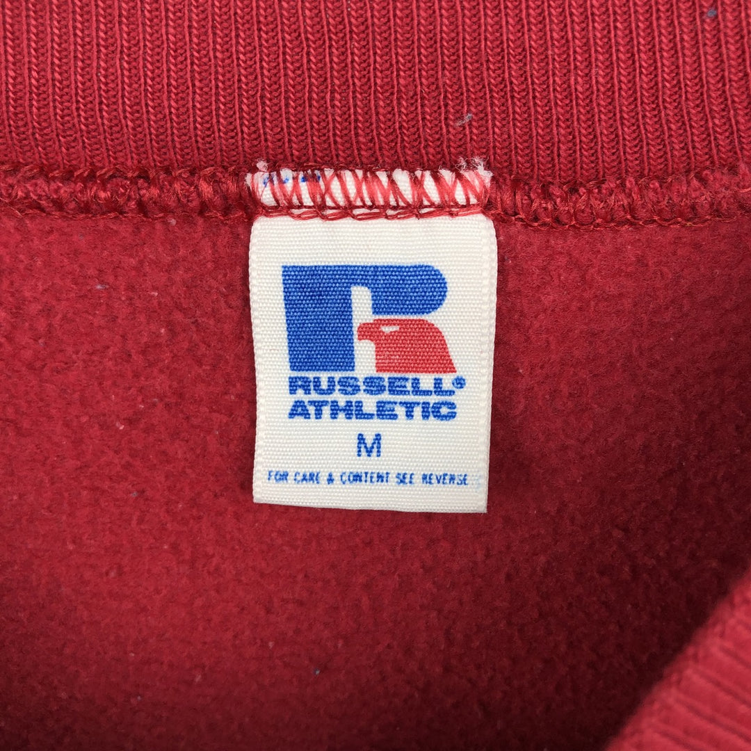 00'S ~ Russell College Sweatshirt Trainer Men's M size polyester red type Vintage Second Hand