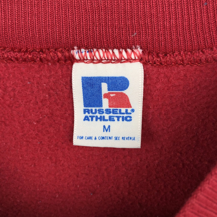 00'S ~ Russell College Sweatshirt Trainer Men's M size polyester red type Vintage Second Hand