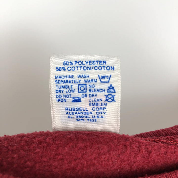 00'S ~ Russell College Sweatshirt Trainer Men's M size polyester red type Vintage Second Hand