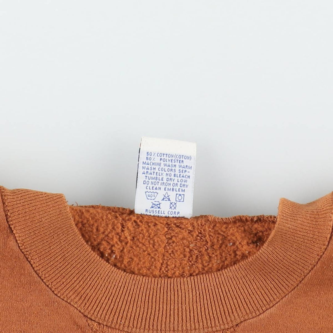 90'S Russell College Sweatshirt, Made in USA, Men's L, Vintage cotton brown type Vintage Second Hand