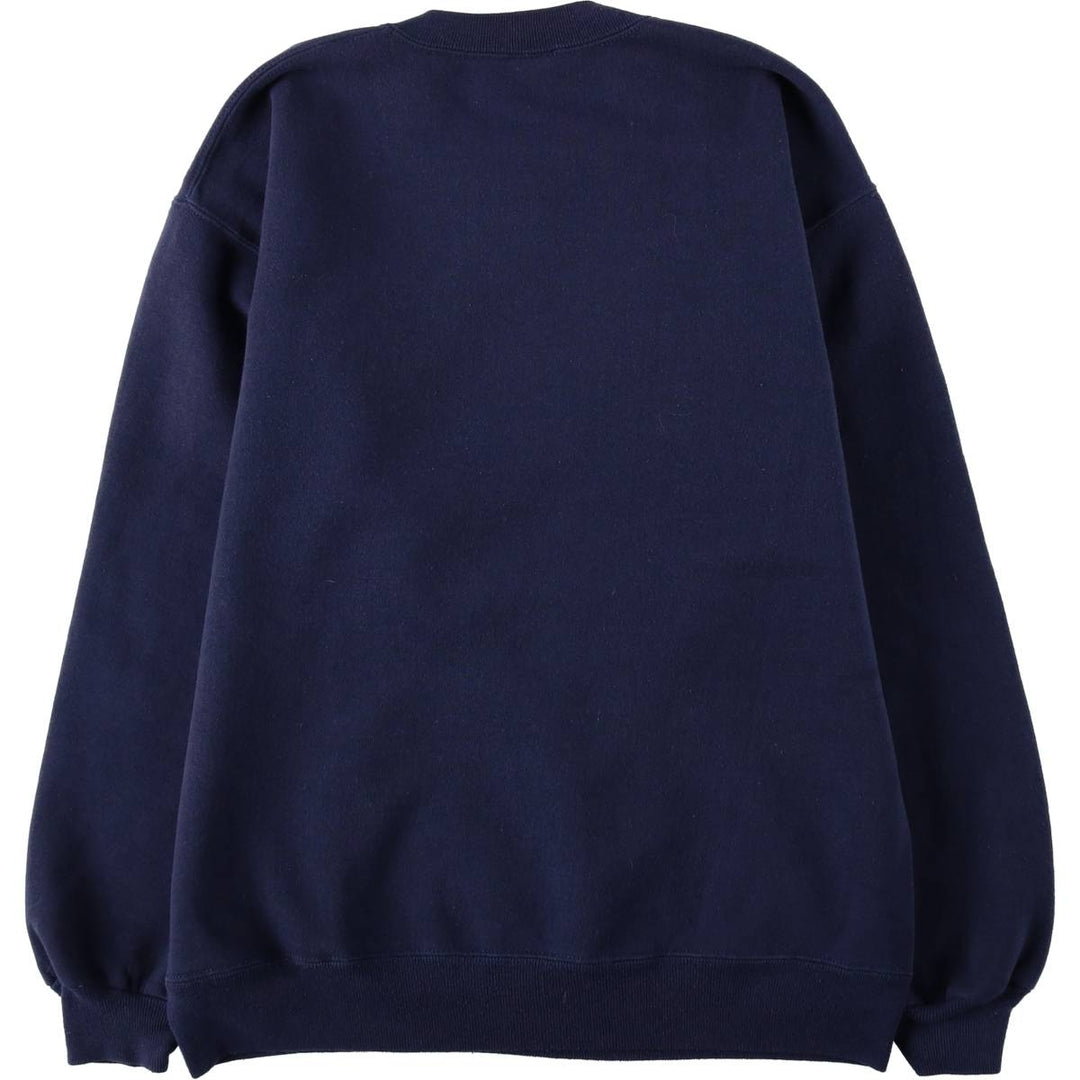 90'S Russell College Sweatshirt, Made in USA, Men's L, Vintage cotton navy blue type Vintage Second Hand