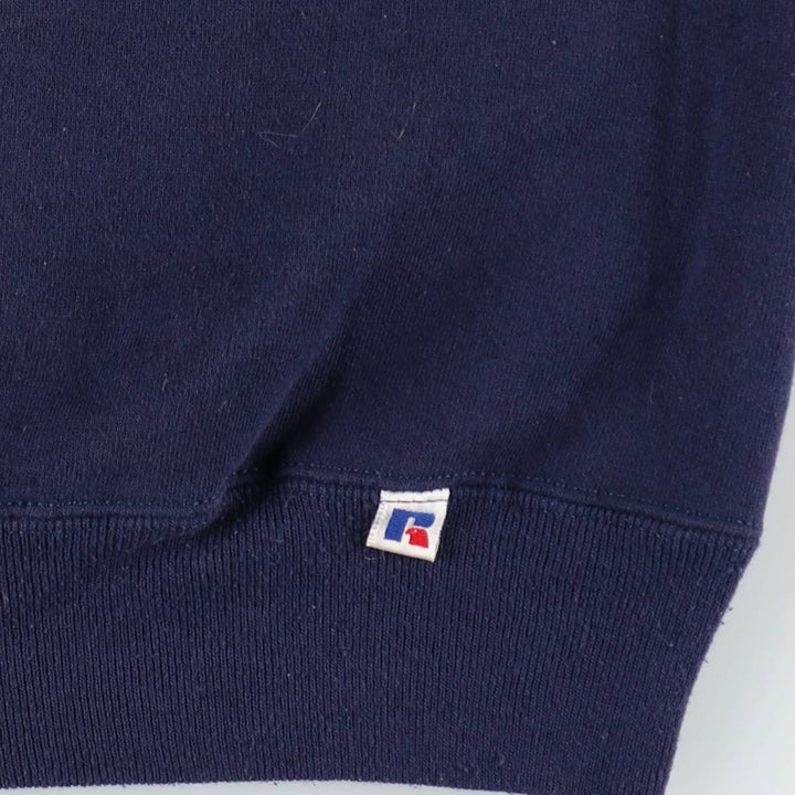 90'S Russell College Sweatshirt, Made in USA, Men's L, Vintage cotton navy blue type Vintage Second Hand