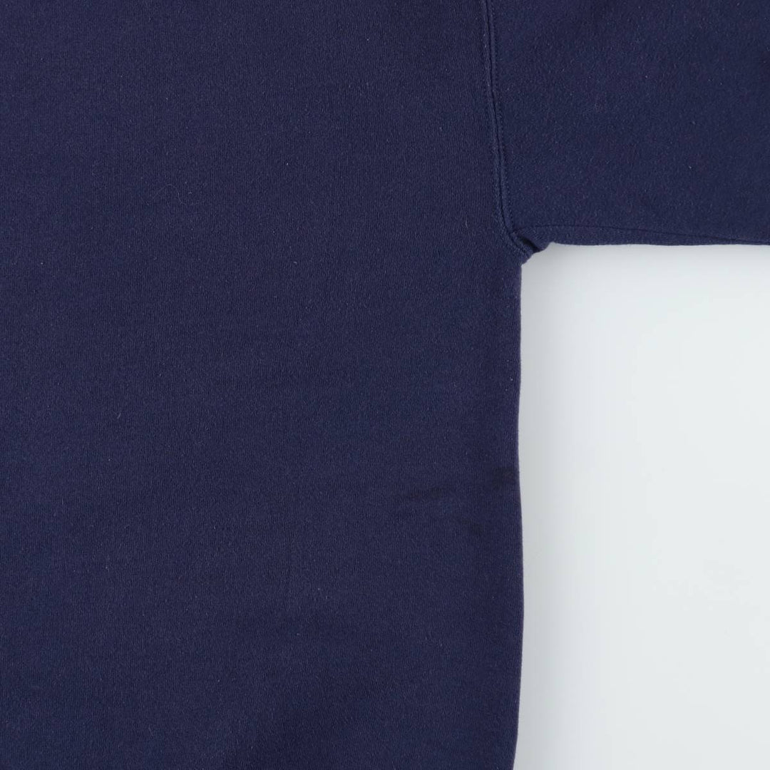 90'S Russell College Sweatshirt, Made in USA, Men's L, Vintage cotton navy blue type Vintage Second Hand