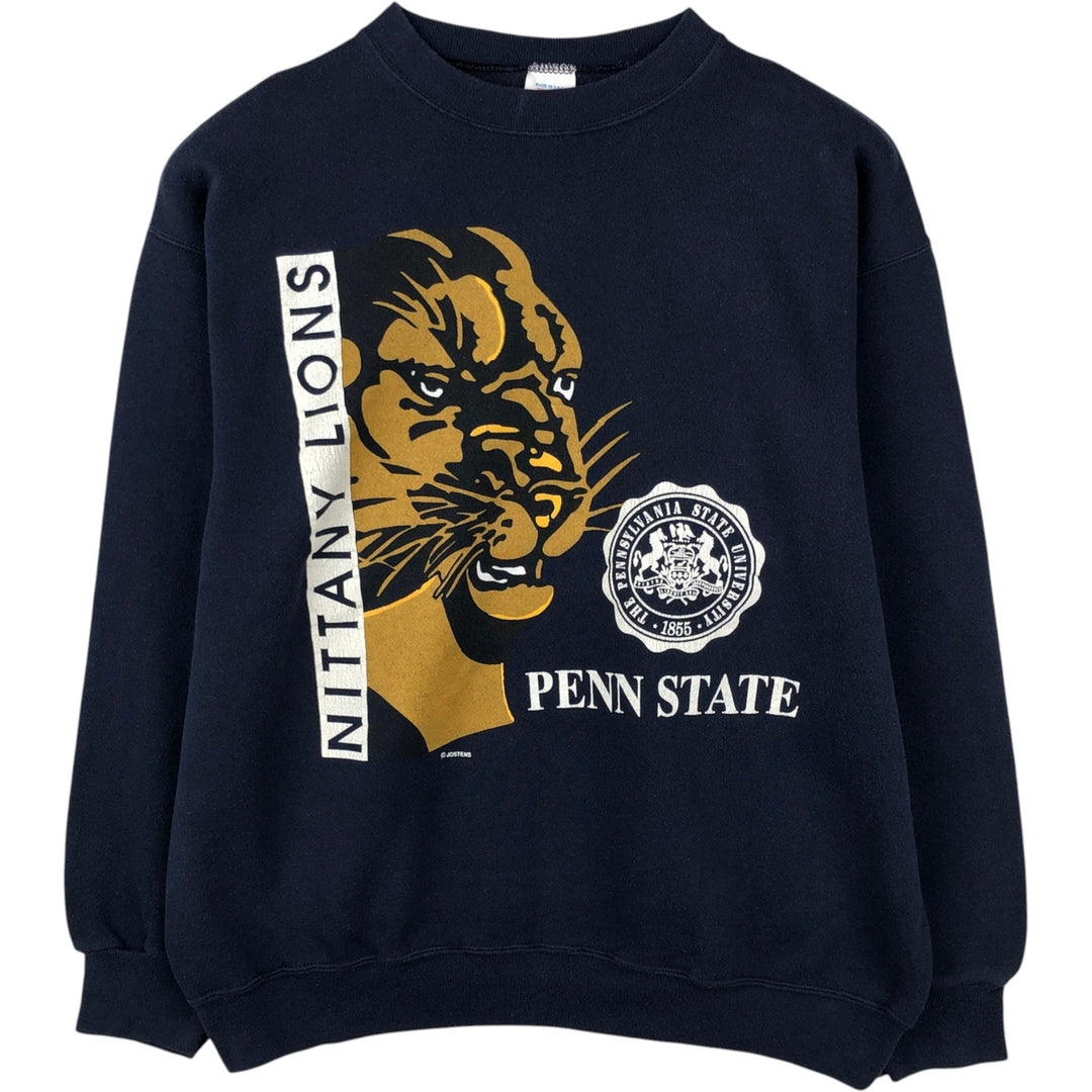 80s-90'S Jostens Penn State (Pennsylvania State University) College Character Sweatshirt, Men's Size XL (approx.) polyester navy blue type Vintage Second Hand
