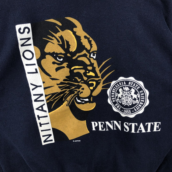 80s-90'S Jostens Penn State (Pennsylvania State University) College Character Sweatshirt, Men's Size XL (approx.) polyester navy blue type Vintage Second Hand