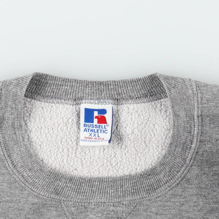 90'S Russell College Character Sweatshirt, Made in USA, Men's XXL equivalent, Vintage cotton gray type Vintage Second Hand